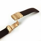 Brown Silicone 20mm Watch Band Strap Rose Gold Double Locking Clasp #4017RG