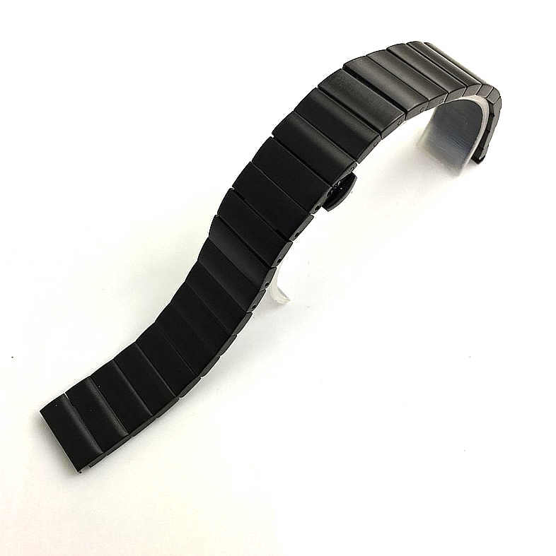 Timex Compatible Brushed Black Steel Metal Watch Band Butterfly Clasp 5116