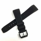 Curved End 22mm Black Silicone Rubber Strap Replacement Watch Band #4441