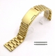 Movado Compatible Gold Tone Steel Metal Bracelet Replacement Watch Band Strap Push Button Clasp #5017