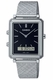 Men's Casio Ana-Digi Stainless Steel Mesh Band, Adjustable Clasp Band Watch MTPB205M MTP-B205M-1E