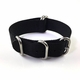 Tommy Hilfiger Compatible 5 Ring Ballistic Army Military Black Nylon Fabric Replacement Watch Band Strap #3013