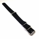 Tommy Hilfiger Compatible 5 Ring Ballistic Army Military Black Nylon Fabric Replacement Watch Band Strap #3013