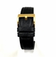 Black Leather Watch Strap Quick Release Band With Gold Steel Buckle #1521