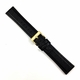 Black Leather Watch Strap Quick Release Band With Gold Steel Buckle #1521