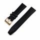 Longines Compatible Black Leather Watch Strap Quick Release Band Rose Gold Buckle #1526