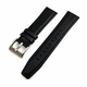 Black Leather Watch Strap Quick Release Band With Silver Steel Buckle #1511
