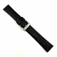 Black Leather Watch Strap Quick Release Band With Silver Steel Buckle #1511