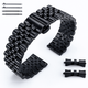 Casio Compatible Black Metal Steel Jubilee Style Replacement Quick Release and Curved End Watch Band #7032