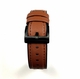 Light Brown Leather Watch Strap Black Steel Buckle #1518-22