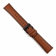 Light Brown Leather Watch Strap Black Steel Buckle #1518-22