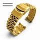 Casio Compatible Metal Jubilee Style Gold Tone Curved End Watch Band #7003