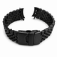 Metal Steel Jubilee Style Black Replacement  Curved End 21mm Watch Band #7002