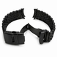 Metal Steel Jubilee Style Black Replacement  Curved End 21mm Watch Band #7002