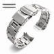 Casio Compatible Metal Steel Oyster Style Replacement Curved End Watch Band #7015