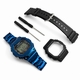 Casio G-Shock DW5600 Mod Blue PVD Steel Bezel Bracelet 5600 Full Custom Metal