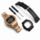 Casio G-Shock DW5600 Mod Rose Gold Steel Bezel Bracelet 5600 Full Custom Metal