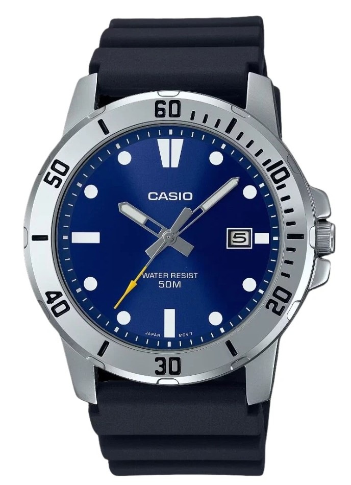 Casio MTP-VD03D-3A2UDF - Orologio Casual Uomo Argento - Resistente All'Acqua 10 Metri - Datario