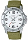 Casio MTPVD01D-3BV Analog Green Dial Stainless Steel Watch 50M Water Resistant