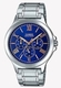 Men's Casio Stainless Steel Band, Triple-fold Clasp Band Watch MTPV300D MTP-V300D-2A