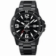 Men's Casio Stainless Steel Band; Triple-fold Clasp Band Watch MTPVD01B MTP-VD01B-1B