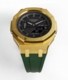 Casioak Mod Custom Watch Casio G-Shock GA-2100 Gold Tone And Green Strap GA2100