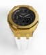 Casioak Mod Custom Watch Casio G-Shock GA-2100 Gold Tone And White Strap GA2100