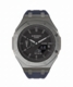Casioak Mod Custom Watch Casio G-Shock GA-2100 Gunmetal Grey Blue Strap GA2100