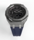 Casioak Mod Custom Watch Casio G-Shock GA-2100 Gunmetal Grey Blue Strap GA2100