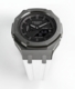 Casioak Mod Custom Watch Casio G-Shock GA-2100 Gunmetal Grey White Strap GA2100