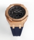 Casioak Mod Custom Watch Casio G-Shock GA-2100 Rose Gold And Blue Strap GA2100