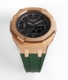 Casioak Mod Custom Watch Casio G-Shock GA-2100 Rose Gold And Green Strap GA2100