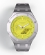 Casioak Mod Custom Yellow Dial Metal Watch Casio G-Shock GA-2100-9A9 Steel Case Band GA2100