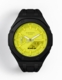 Casioak Mod Custom Yellow Dial Watch Casio G-Shock GA-2100-9A9 Black Metal Case Strap Modded GA2100