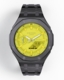 Casioak Mod Custom Yellow Dial Watch Casio G-Shock GA-2100-9A9 Gunmetal Grey Case Band Modded GA2100
