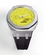 Casioak Mod Custom Yellow Dial Watch Casio G-Shock GA-2100-9A9 Silver Metal Case Black Strap GA2100