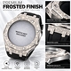 Casioak Mod Kit Fits Casio G-Shock GA-2100 GA-2110 GAB2100 Watch Silver Frosted Metal Case - Gray Strap