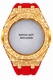 Casioak Mod Kit Fits Casio G-Shock GA-2100 GA-2110 GAB2100 Watch Gold Frosted Metal Case - Red Strap