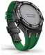 Casioak Mod Kit Fits Casio G-Shock GA-2100 GA-2110 GAB2100 Watch Iced Out Black Crystal Bezel Metal Case - Green Strap