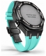 Casioak Mod Kit Fits Casio G-Shock GA-2100 GA-2110 GAB2100 Watch Iced Out Black Crystal Bezel Metal Case - Tiffany Blue Strap