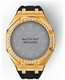 Casioak Mod Kit Fits Casio G-Shock GA-2100 GA-2110 GAB2100 Watch Iced Out Gold Tone Crystal Bezel Metal Case - Black Strap