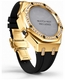 Casioak Mod Kit Fits Casio G-Shock GA-2100 GA-2110 GAB2100 Watch Iced Out Gold Tone Crystal Bezel Metal Case - Black Strap