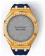 Casioak Mod Kit Fits Casio G-Shock GA-2100 GA-2110 GAB2100 Watch Iced Out Gold Tone Crystal Bezel Metal Case - Blue Strap
