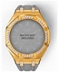 Casioak Mod Kit Fits Casio G-Shock GA-2100 GA-2110 GAB2100 Watch Iced Out Gold Tone Crystal Bezel Metal Case - Gray Strap