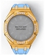 Casioak Mod Kit Fits Casio G-Shock GA-2100 GA-2110 GAB2100 Watch Iced Out Gold Tone Crystal Bezel Metal Case - Light Blue Strap