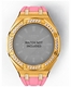 Casioak Mod Kit Fits Casio G-Shock GA-2100 GA-2110 GAB2100 Watch Iced Out Gold Tone Crystal Bezel Metal Case - Pink Strap