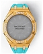 Casioak Mod Kit Fits Casio G-Shock GA-2100 GA-2110 GAB2100 Watch Iced Out Gold Tone Crystal Bezel Metal Case - Tiffany Blue Strap