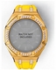 Casioak Mod Kit Fits Casio G-Shock GA-2100 GA-2110 GAB2100 Watch Iced Out Gold Tone Crystal Bezel Metal Case - Yellow Strap