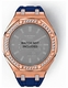 Casioak Mod Kit Fits Casio G-Shock GA-2100 GA-2110 GAB2100 Watch Iced Out Rose Gold Crystal Bezel Metal Case - Blue Strap