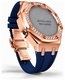 Casioak Mod Kit Fits Casio G-Shock GA-2100 GA-2110 GAB2100 Watch Iced Out Rose Gold Crystal Bezel Metal Case - Blue Strap